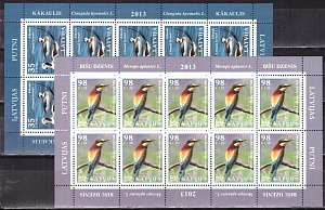 Латвия, 2013, Птицы, 2 листа